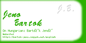 jeno bartok business card